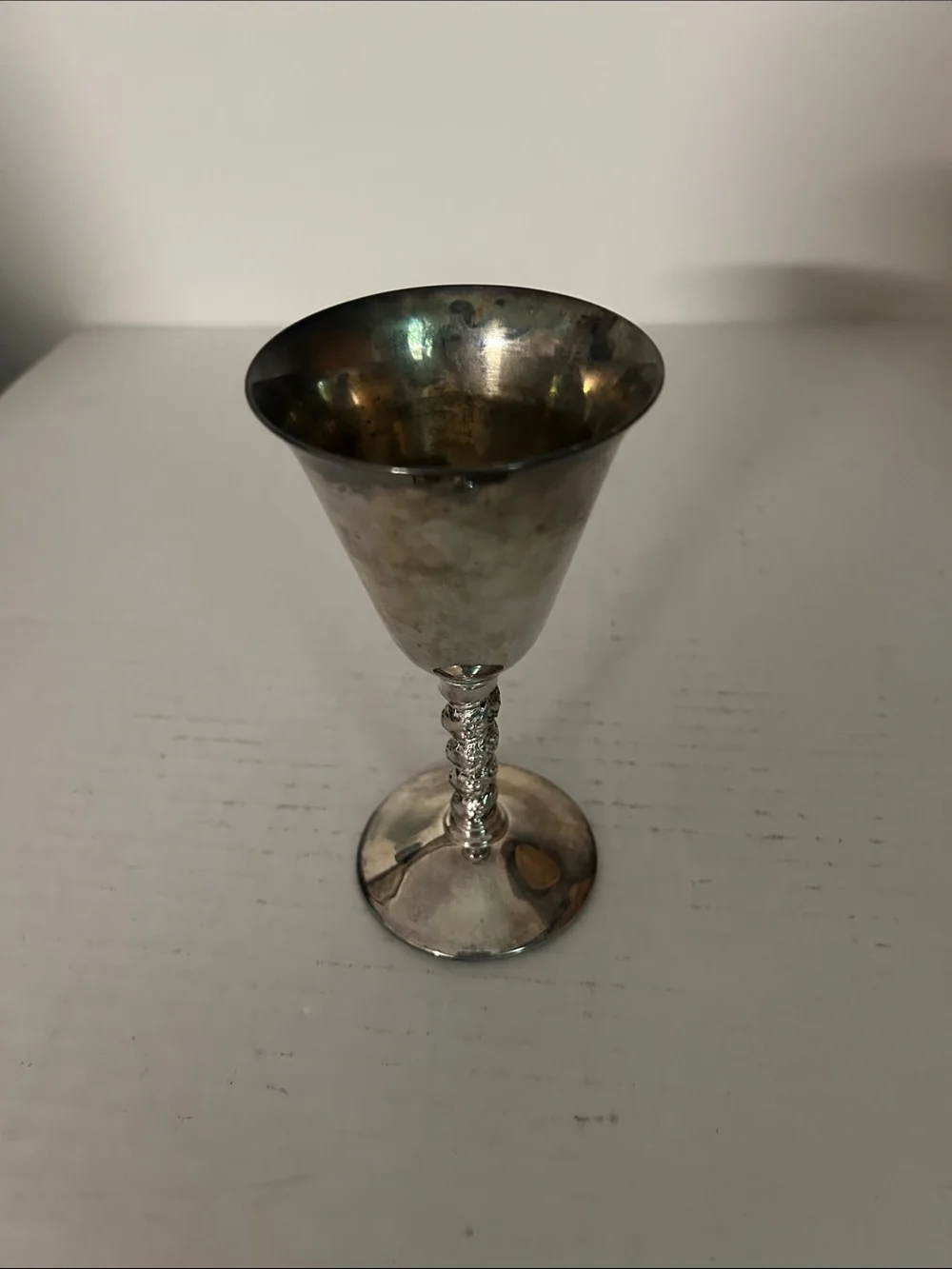 Vintage Silver Goblet with Decorative Stem Replacement
